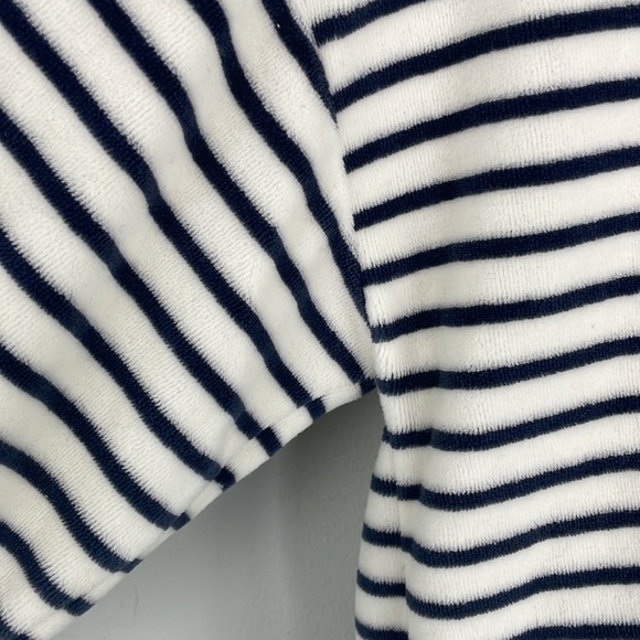 MADEWELL MWL Velour Crewneck Sweatshirt in Stripe Sz M - Picture 6 of 10